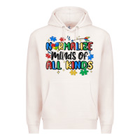 Pale Pink normalize minds of all kinds Premium Hoodie - MaliasSmallBusiness