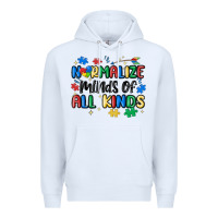 White normalize minds of all kinds Premium Hoodie - MaliasSmallBusiness