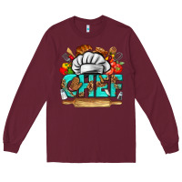 Burgundy chef Long Sleeve Tee - texasbilliewilder