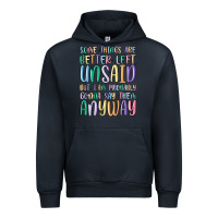 Navy some things are better left unsaid but i'm probabl Urban Hoodie - MaliasSmallBusiness