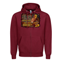 Burgundy all i want for christmas is a horse brown horse Zipper Hoodie - RanaPortraitStore