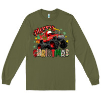 Army Green merry christmas truck Long Sleeve Tee - Zillion Design Studio