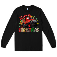 Black merry christmas truck Long Sleeve Tee - Zillion Design Studio