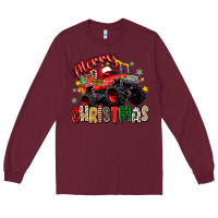 Burgundy merry christmas truck Long Sleeve Tee - Zillion Design Studio