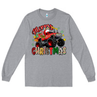 Heather Grey merry christmas truck Long Sleeve Tee - Zillion Design Studio