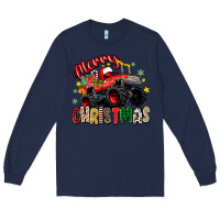 Navy merry christmas truck Long Sleeve Tee - Zillion Design Studio