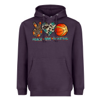 Plum peace love basketball Heavyweight Hoodie - CowhideDigitalArt