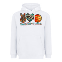 White peace love basketball Heavyweight Hoodie - CowhideDigitalArt
