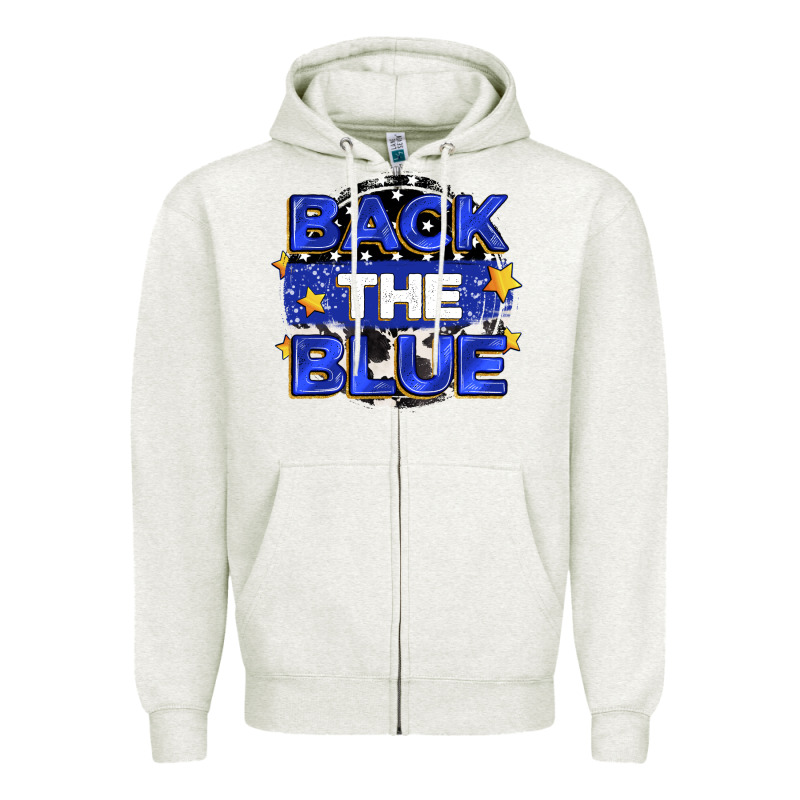 Back The Blue Zipper Hoodie by Zillion Design Studio | Teevron