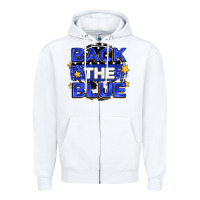 White back the blue Zipper Hoodie - Zillion Design Studio