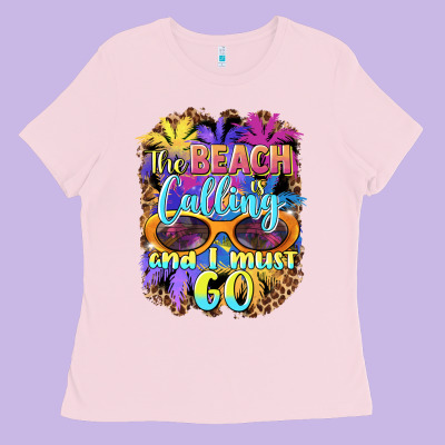 The Beach Is Calling And I Must Go Ladies Tee Designed By Barkaloodesign