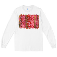 White Valentine's Day Brushstrokes with Roses Long Sleeve Tee - RanaPortraitStore