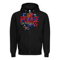 Black police wife with lightning bolt Zipper Hoodie - Zillion Design Studio