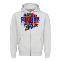 Dove Grey police wife with lightning bolt Zipper Hoodie - Zillion Design Studio