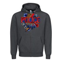 Smoke police wife with lightning bolt Zipper Hoodie - Zillion Design Studio