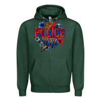 Sports Green police wife with lightning bolt Zipper Hoodie - Zillion Design Studio
