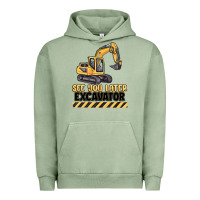 Pigment Oil Green see you later excavator Urban Hoodie - MaliasSmallBusiness
