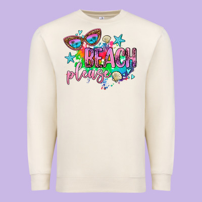 Beach Please Premium Sweatshirt Designed By Adodesignshop