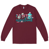 Burgundy dental assistant Long Sleeve Tee - texasbilliewilder
