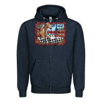 Navy all i want for christmas is a horse  with farm Zipper Hoodie - RanaPortraitStore