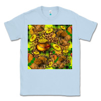 Dusty Blue St. Patrick's Chicken With Pot Of Gold Classic Tee - FaDigitalArtStudio