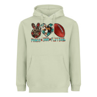 Matcha peace love football Heavyweight Hoodie - CowhideDigitalArt