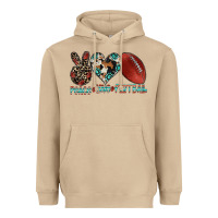 Mushroom peace love football Heavyweight Hoodie - CowhideDigitalArt