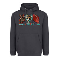Smoke peace love football Heavyweight Hoodie - CowhideDigitalArt