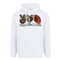 White peace love football Heavyweight Hoodie - CowhideDigitalArt