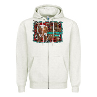 Oatmeal Heather all i want for christmas is a cow longhorn Zipper Hoodie - RanaPortraitStore