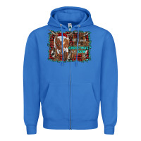 True Royal all i want for christmas is a cow longhorn Zipper Hoodie - RanaPortraitStore