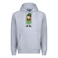 Heather Grey leprechaun girl faceless Premium Hoodie - MaliasSmallBusiness