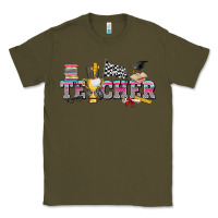 Army Green race with teacher Classic Tee - texasbilliewilder