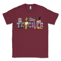Burgundy race with teacher Classic Tee - texasbilliewilder