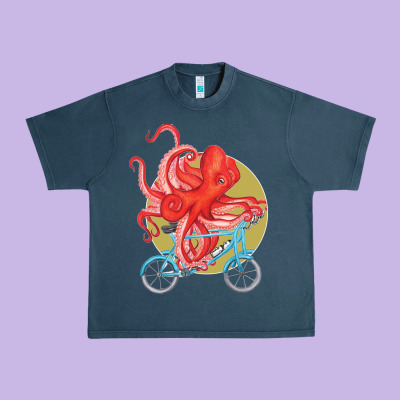 Cycling Octopus Urban Heavy Tee Designed By Bettercallsaul