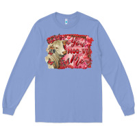 Colony Blue Valentine's day you moo ve me charolais cow Long Sleeve Tee - RanaPortraitStore
