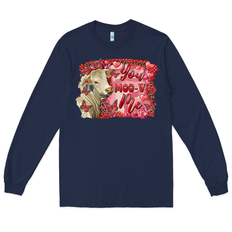 Valentine's Day You Moo Ve Me Charolais Cow Long Sleeve Tee by RanaPortraitStore | Teevron