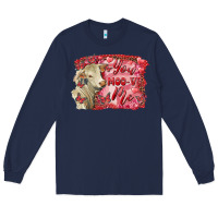 Navy Valentine's day you moo ve me charolais cow Long Sleeve Tee - RanaPortraitStore