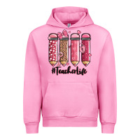 Fuchsia Pink valentine's day teacher life pencils Urban Hoodie - MaliasSmallBusiness