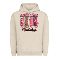 Pigment French Oak valentine's day teacher life pencils Urban Hoodie - MaliasSmallBusiness