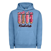 Pigment Pebble Blue valentine's day teacher life pencils Urban Hoodie - MaliasSmallBusiness