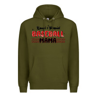 Army Green loud and proud baseball mama Premium Hoodie - MaliasSmallBusiness