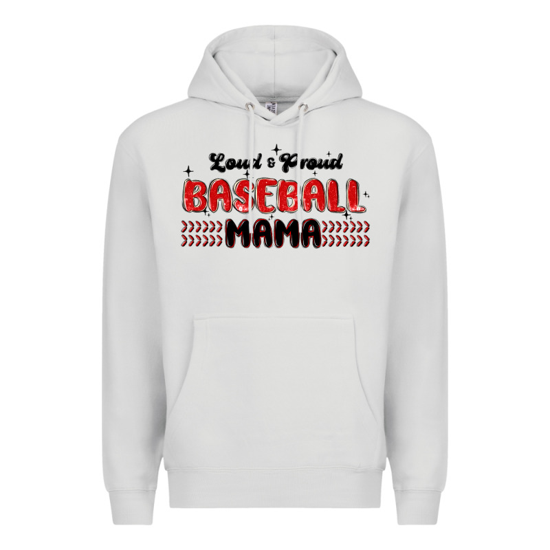 Loud And Proud Baseball Mama Premium Hoodie by MaliasSmallBusiness | Teevron