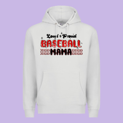 Loud And Proud Baseball Mama Premium Hoodie Designed By Maliassmallbusiness