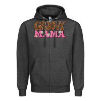 Charcoal Heather groovy mama Zipper Hoodie - texasbilliewilder