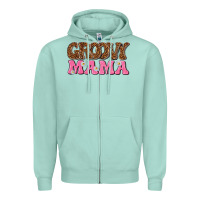 Seafoam groovy mama Zipper Hoodie - texasbilliewilder