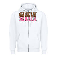 White groovy mama Zipper Hoodie - texasbilliewilder