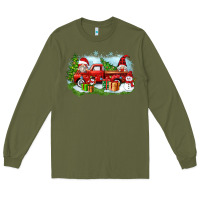 Army Green Christmas gnomes truck Long Sleeve Tee - Zillion Design Studio