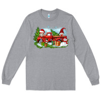 Heather Grey Christmas gnomes truck Long Sleeve Tee - Zillion Design Studio