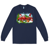 Navy Christmas gnomes truck Long Sleeve Tee - Zillion Design Studio